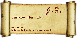 Jankov Henrik névjegykártya